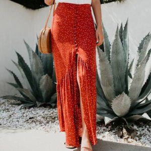 Pompeii Polk Dot Button Down Maxi Skirt